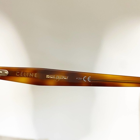 Celine Brown Turtle Rectangular Sunglasses - Picture 3 of 7